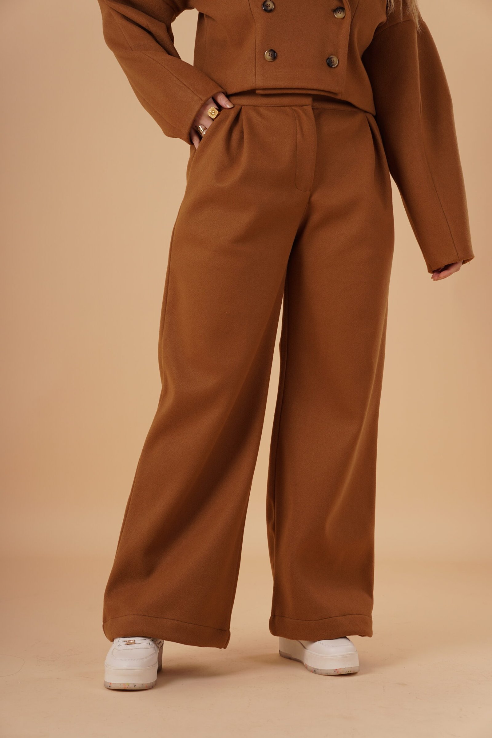 Caramel Wide Leg Trousers